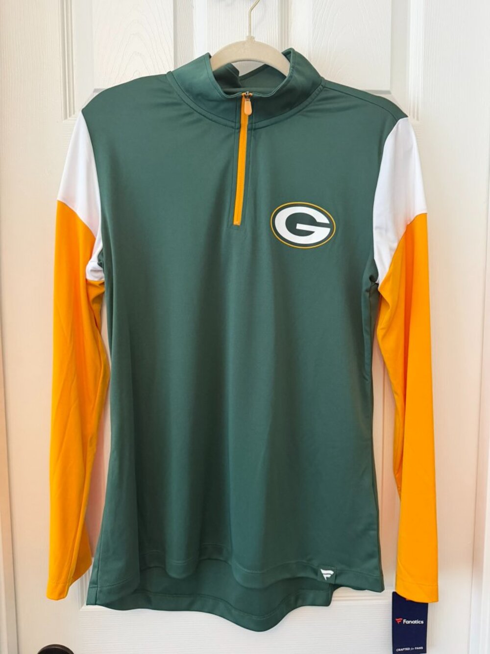 Fanatics Green Bay Packers Quarter Zip Pullover NWT Large Green Gold